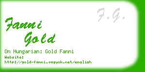 fanni gold business card